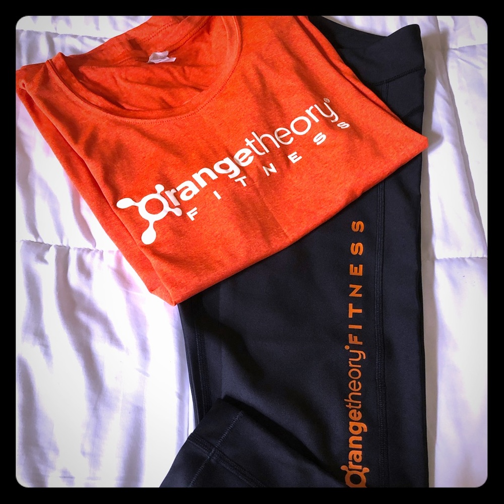 Orange Theory Fitness top and crop pants